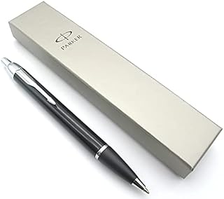 Parker IM Premium Metal Ballpoint Pen - Black Lacquer With Chrome Trim - Black Ink - Gift Boxed