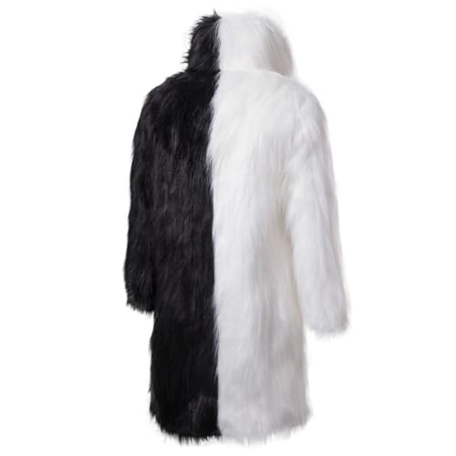Image of Lisa Colly Mens Faux Fur Coat Jacket Winter Overcoat | Men's Faux Fur Long Jacket, Long Sleeve, Fluffy Warm, Winter Parka Coat