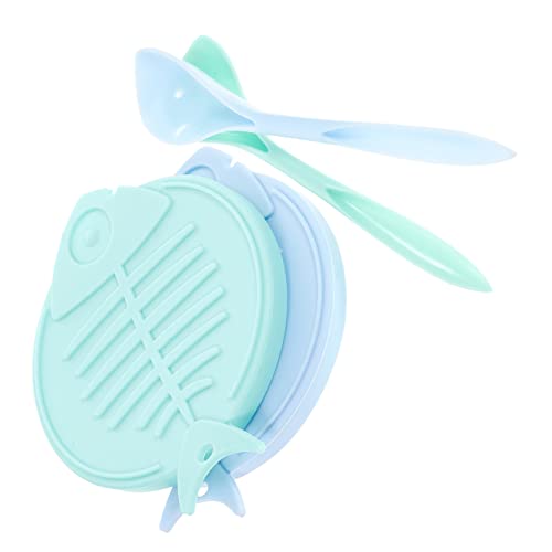 GALPADA 1 Set Convenient Silicone Can Lids with Cat Food Spoons Pet Food Covers for Easy Application Leak Resistant Design and Freshness Preservation