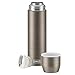 Lurch 240913 termos na gorące i zimne napoje ze stali nierdzewnej z kubkiem 0,45 l, kolor szary earth grey, 18/8