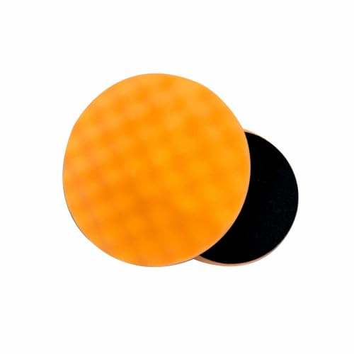 Image of Maple Car Care 5-Inch Light Cut Foam Pad for Car | Orange Flat Buff Pad for Car Detailing | Heat Resistant Rotary & DA Polisher Pad | Waxing Buffing Pad for Polishing | Polish Pads for Car & Bike