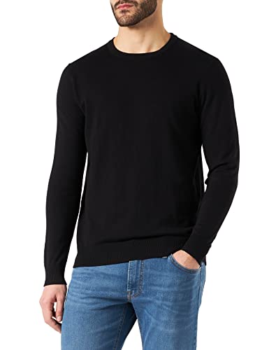 Jack & Jones Homme Knit Crew Neck JJEEMIL COL ROND EN MAILLE NOOS, Noir, M EU