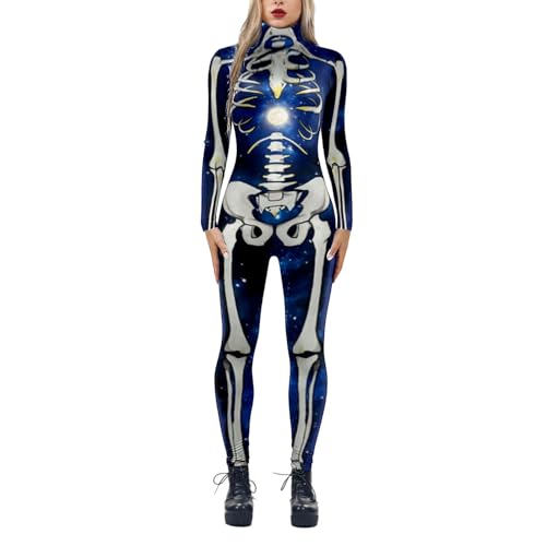 Romper pour fête tricoté machine aspect latex noir et motif crâne