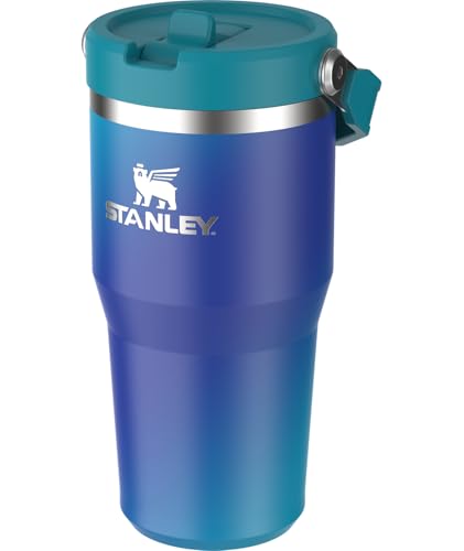 Image of STANLEY IceFlow 2.0 Flip Straw Tumbler with Handle 20 oz | Twist On Lid and Flip Up Straw | Leakproof Water Bottle | Insulated Stainless Steel | BPA-Free | Sea Glass Aura
