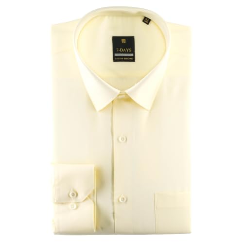 Image of 7-DAYS Men's Premium Formal Shirt - Cotton Rich, Regular Fit, Full Sleeve, with Pocket, Durable & Easy Care - Perfect for Office & Everyday Wear