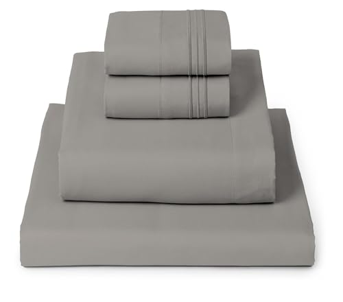 Image of Mellanni King Sheets Set - 4 PC Iconic Collection Bedding | Hotel Luxury, Extra Soft, Cooling Bed Sheets - Wrinkle, Fade, Stain Resistant (King, Taupe)