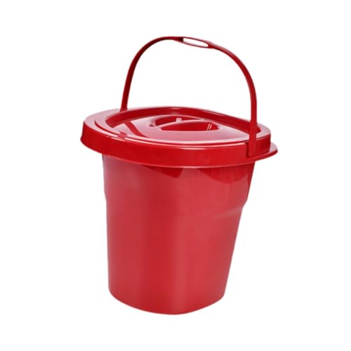 Zialofi Elderly Urinal Spittoons with Handle and Lid Heavy Duty Pee Container Potty for Bedroom Indoor Home Old People Senior Citizen, Red