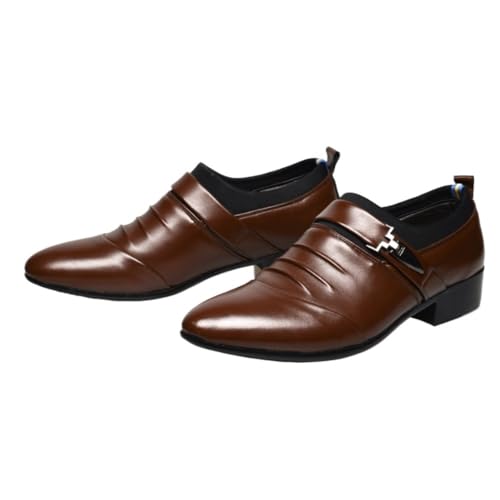 Dress Oxford Shoes for Mens Evening Vintage Slip-on Faux Leather Pointed Toe Low Top Classic2