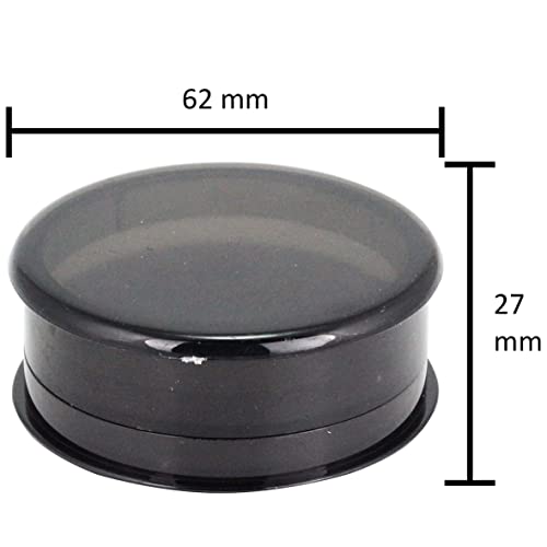 Plastic Grinder 60 mm Three Parts Including Storage Compartment Choose Your Favourite Colour (Black) for Pine Nuts and Chilli Peppers 1x