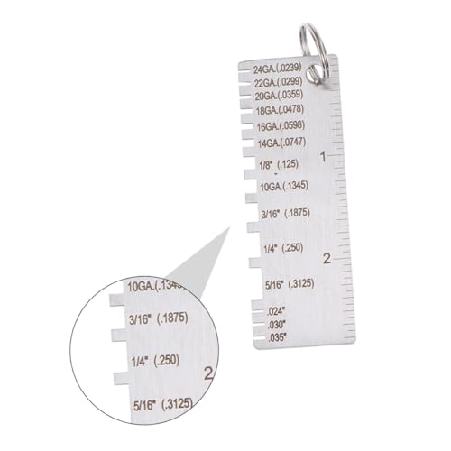 Alipis 2PCS Calibrador de Inspección de Acero Inoxidable Medidor Portátil de Espesor de Metal Ajustable para Medición de Precisión miniatura 3