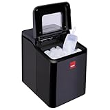 Sensio Home - Macchina per creare cubetti di ghiaccio da banco con 9 cubetti di ghiaccio in pochi minuti, 12 kg di ghiaccio in 24 ore, grande e piccolo, autopulente, con cestino per il ghiaccio e