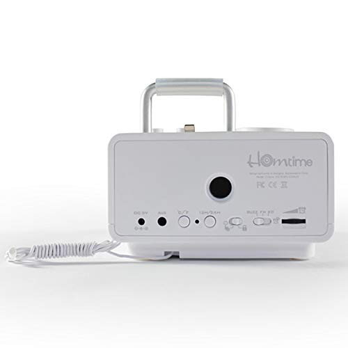 వెనుక view of Homtime C12PRO showing power input, AUX-in, and control buttons