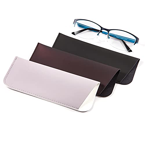 Image of TRIUMPH VISION Reading Glasses Pouch Eyeglass Sleeve Soft Case Slim 3 Pack | Alternative to Bulky Case Lightweight,Neoprene Lined Padded Protect Optical lens Slip in, Cute Pattern Portable for Daily Use