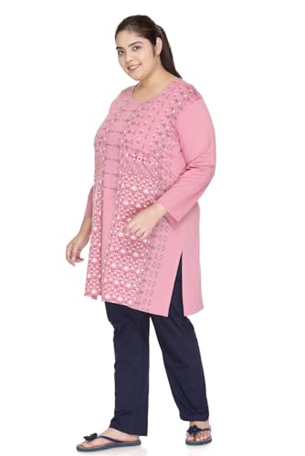 Image of RYSH Women's Plus Size Printed Kurta | Round Neck | 3 /4 Sleeve | Relaxed Fit