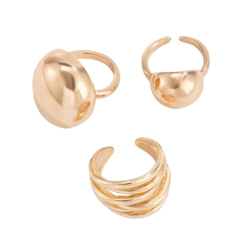 Image of Shining Diva Fashion Stylish Trendy Finger Rings Set for Women & Girls | Chunky Minimal Statement Ring Combos Modern Elegant Jewellery Collection