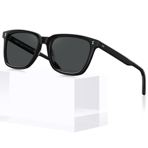 CARFIA Polarized Sunglasses — Black Acetate, Small/Medium