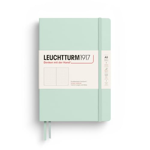 LEUCHTTURM1917 - Notebook Hardcover Medium A5-251 Numbered Pages for Writing and Journaling (Mint Green, Ruled)