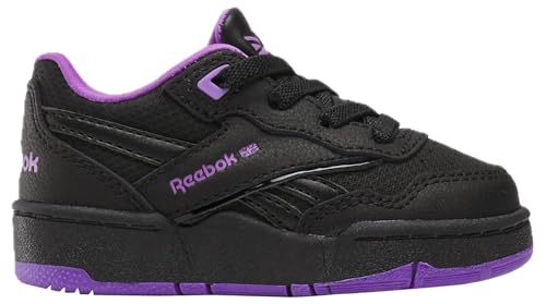 Reebok Girl's BB 4000 II Sneaker, Black/Digital Purple/White, 3.5 Big Kid