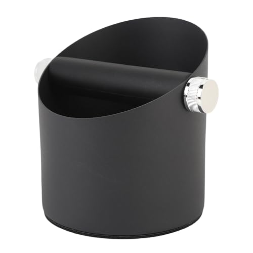 ZASCHMOY Efficient Cleanup Carbon Steel Small Coffee Knock Box - Metal Coffee Grounds Waste Bin for Household, White, Heat Resisting and Easy Maintenance (Black)