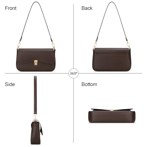 Image of KKXIU Small Shoulder Bag for Women Cute Hobo Handbags Mini Clutch Purses | Classic Trendy Retro Underarm Crossbody Bag with Detachable Straps, Zipper Closure