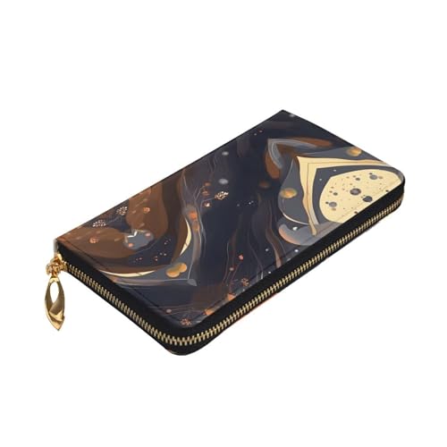 Dark Medium Long Zip Clutch Wallet - Unisex Phone Case with Credit Card Slots, Coin Compartment, Cash Slot3
