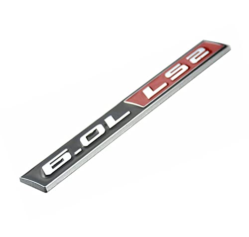 Image of 2X Black Red 6.0L Ls2 Adhesive Euro Emblem Decal Sticker Badge Fender Door Trunk (Black Red)