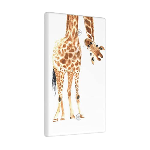 Nozidse Wild Animal Watercolor Giraffe One Gang Blank Light Switch Cover Decorative Switch Plates And Outlet Covers Wall Plates For Electrical Kitchen Home Office Art Decor #TOP1