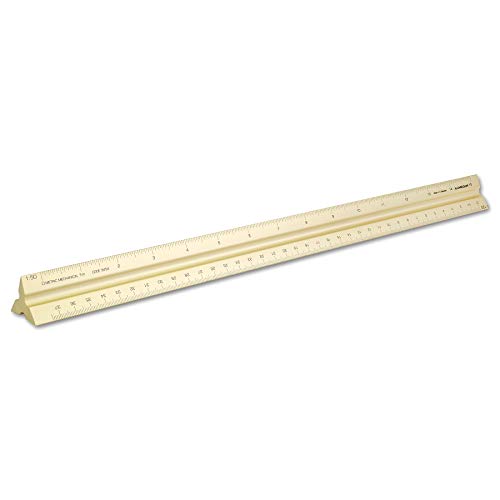 Image of Alumicolor Aluminum Mechanical Metric Solid Drafting Scale, 30CM, Gold
