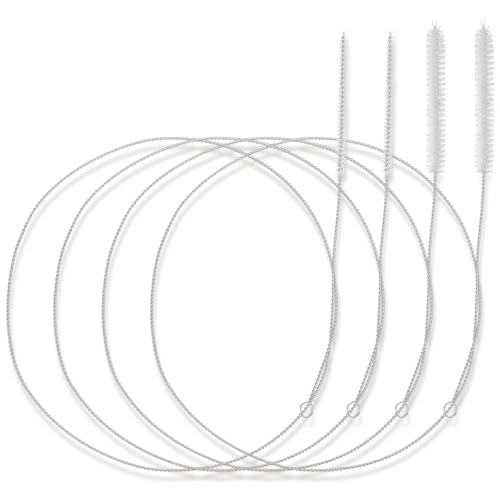 4 limpiadores de tubo largo con punta de cerdas de 40 pulgadas, cepillo de limpieza extralargo, cepillos de tubo de alimentación para paja, cepillo de cabeza de cerdas de nailon suave para manguera de