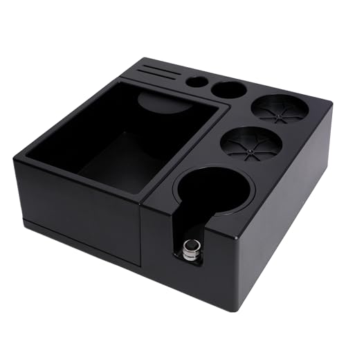 エスプレッソ タンピングステーション ノックボックス エスプレッソ アクセサリーオーガナイザー 一体型 タンピングステーション ベース51mm–58mm対応 ポルタフィルター対応 多機能 省スペース ABS製 コーヒーかすボックス