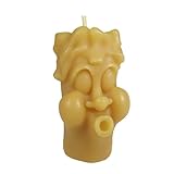 Bienenwachskerze Gesichtskerze pfeifend 8 cm – handgegossene Figurenkerze aus 100% Bienenwachs