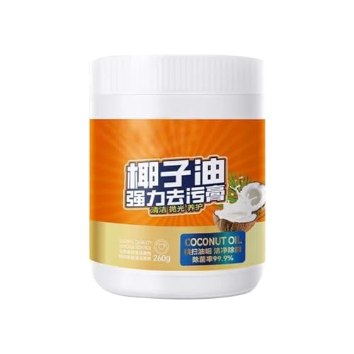 Potente limpiador multiusos para la cocina, 280 g, pasta de limpieza de aceite de coco para cocina, desengrasante para manchas difíciles, potente limpiador multiusos para horno y placa de cocina (1)