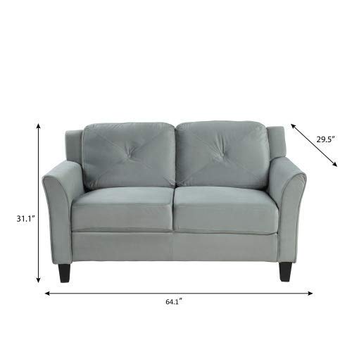 UNIROI Pieces Living Room Couch, 3 Seats Loveseat Single Chair Sofa Set, Grey, Gray