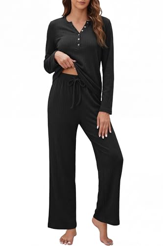 OUGES 100% Cotton Pajamas for Womens 2 Piece Sets...