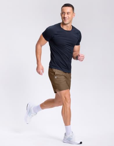 Image of GGJ Men's Lightweight Athletic Shorts with 2 Zipper Pockets 7 inch /9 inch /5 inch Gym Workout Running Quick Dry Tennis Shorts for Men