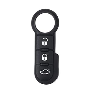 Auto Fob Remote Key Case 3 Knoop Rubber Pad Voor Fiat 500 Panda Abarth Punto
