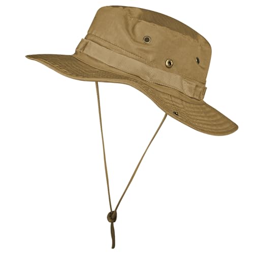 Image of Sun Hats for Men Women Boonie Hat UPF 50+ Bucket Hat Wide Brim UV Protection Fishing Hiking Safari Outdoor Hats