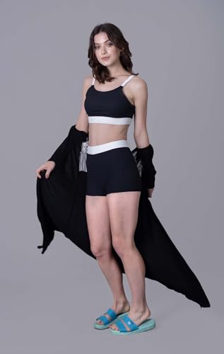 Image of Keepfit Women's Ribbed Contrast Border 2 Piece Swim Set |Swimming Suit for Women