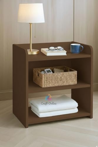 Image of CraftOnline Living Room Nightstand, Decorative End Table for Living Room Bedroom, Bedside Table (Brown)
