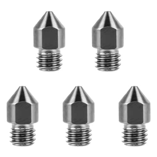 Haisheng 5PCS Boquillas Impresora 3d Boquillas Extrusoras Boquillas 1.75 Boquillas 0.4 Boquillas Mk8 Boquillas de Acero Endurecido Boquillas 0.4 Ender 3 Mk8 Nozzle para Piezas de Impresora 3D (Negro) Cover