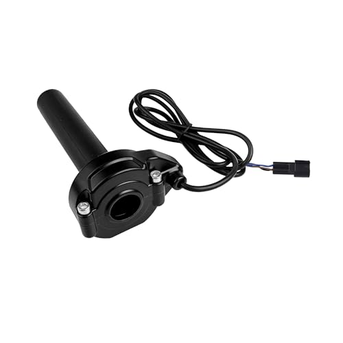 Throttle Grips Handlebar with Cable for Motorcycle 3 Pin Replacement Motorcycle Twist Grip Accessory Black Single Piece Design