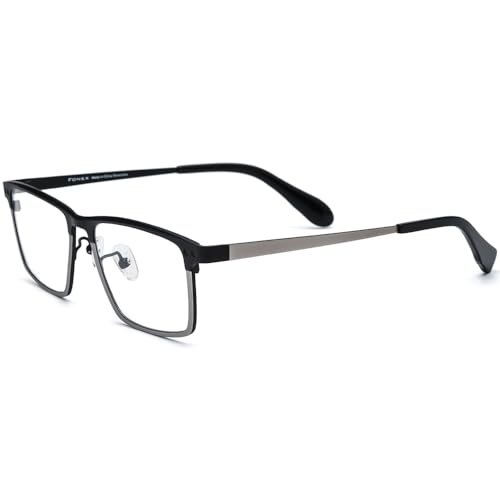 Image of FONEX Pure Titanium Glasses Frame Men Square Magnet Clip On Eyeglasses with Polarized Lens
