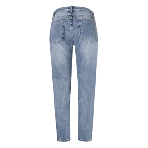 Women's High Waisted Jeans Baggy Metallic Glitter Straight Leg Ripped Denim Pants3