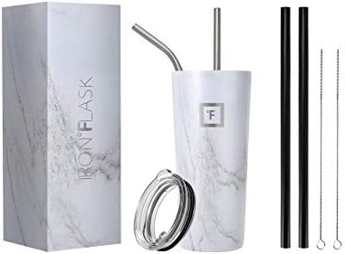 IRON °FLASK Classic Tumbler - 945 ml, Vacuum Insulated Stainless Steel, Hot Cold, Double Walled, Thermo Travel Mug, Water Metal Canteen (Calacatta)