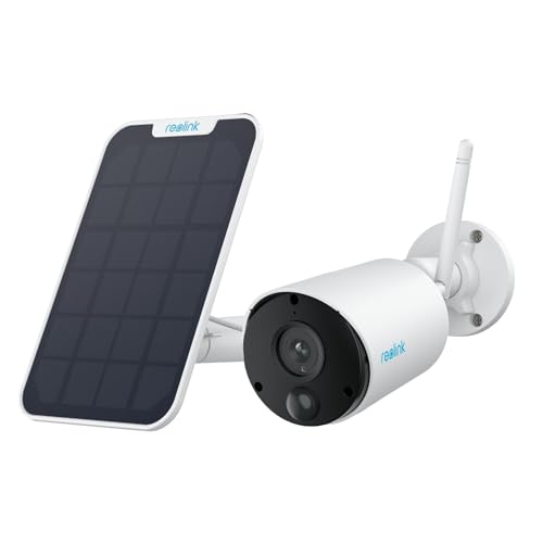 REOLINK Argus Eco+Solar Panel 2K 5MP Solar Security Camera Outdoor for Home Surveilance, Night Vision, Human/Car Smart Detection, 2.4G WiFi, No Subscription, Home Hub Compatible, Local Stora