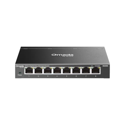 Image of TP-Link Omada 8 Port Gigabit Easy Managed, Switch, VLAN, Auto Loop Prevention, IGMP Snooping, Fanless, Managed by Omada, Durable Metal w / Shielded Ports(ES208G)