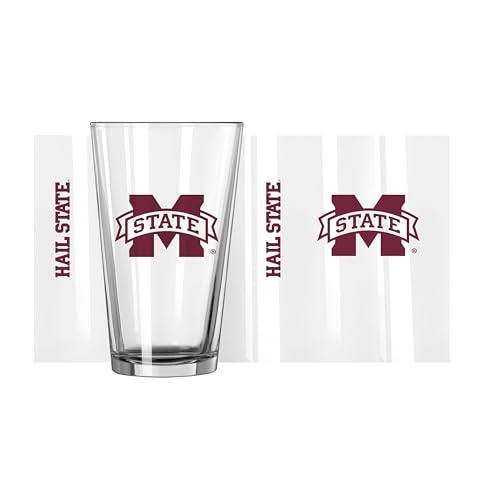 Image of Logo Brands NCAA 16 oz Pint Glass - Durable Glass With Bold Team Color- Chip-Resistant Rim Drinkware For Fans, Tailgates, Home Bars & Everyday Use