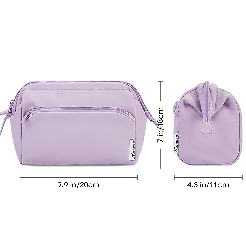 Image of Narwey Travel Makeup Bag Toiletry Bag, Wide Open Cosmetic Bag for Women | Wide Open, Portable, Water-resistent, 3 Organized Compartments, Medicine Bag, Holiday Gifts