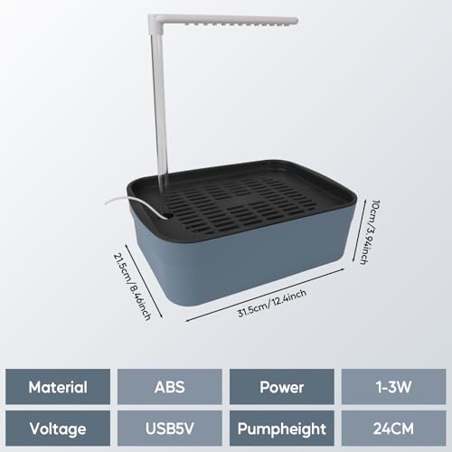 Bañera de ducha para pájaros con baño para pájaros con grifo circulante USB 3