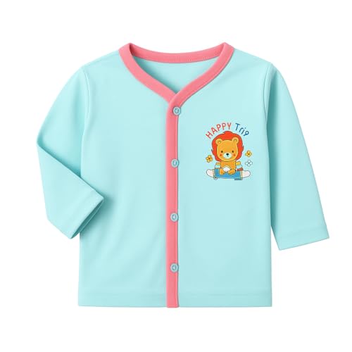 Image of EIO New Born Baby Clothes 0 | Soft Cotton Jablas for New Born | Front-Open Baby Tees for Boys & Girls Pack of 3 Newborn Clothing Set